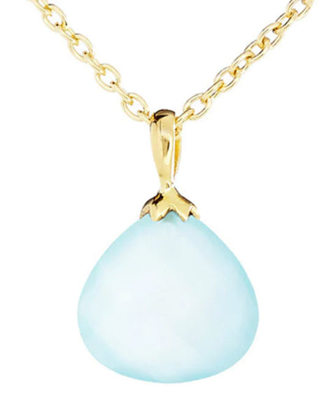 Hera Pendant Necklace Aqua Chalcedony