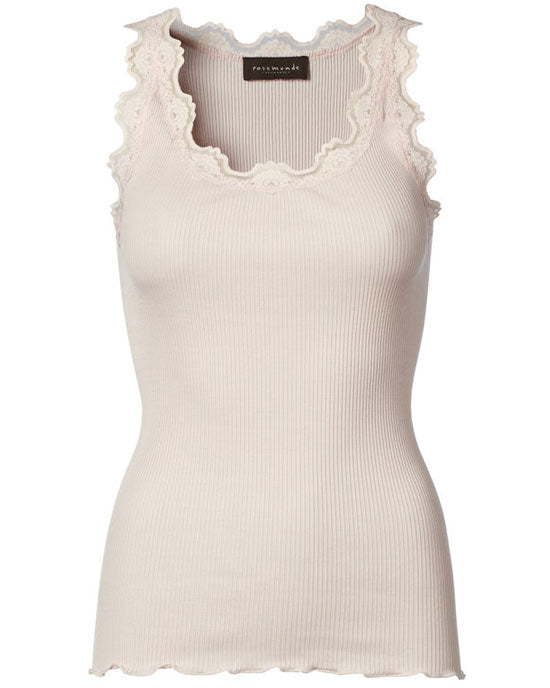 Silk top w Lace Soft Rose - shopatstocks