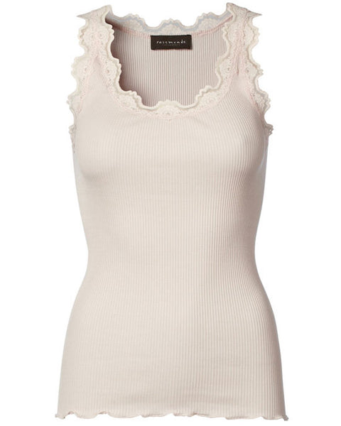 Silk top w Lace Soft Rose - shopatstocks