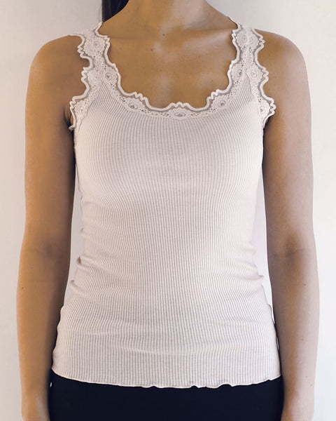 Silk top w Lace Soft Rose - shopatstocks