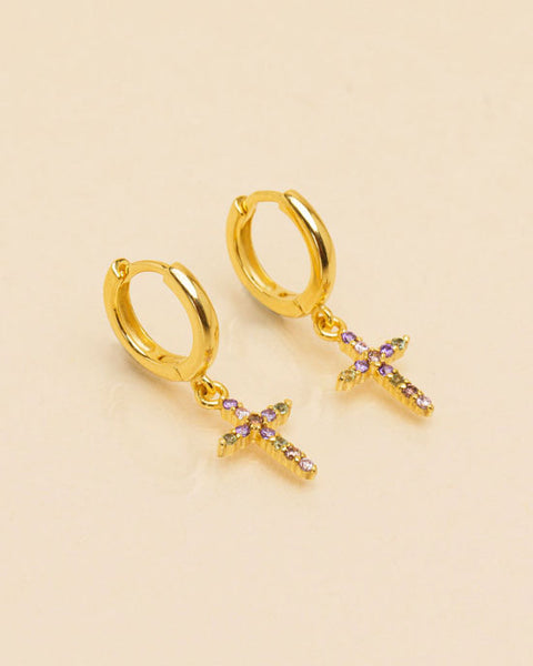 Hoop Earrings Multi Cross
