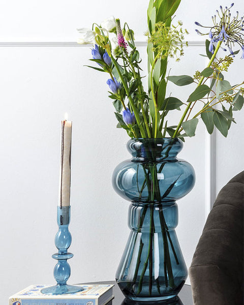 Morgana Glass Vase Medium Dark Blue - shopatstocks