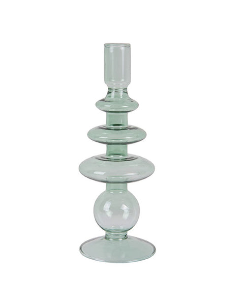 Candle holder Glass Art Rings Large Green - shopatstocks