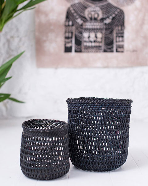 Black Open Weave Storage Basket - shopatstocks
