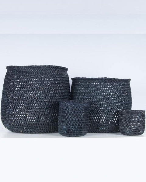 Black Open Weave Storage Basket - shopatstocks