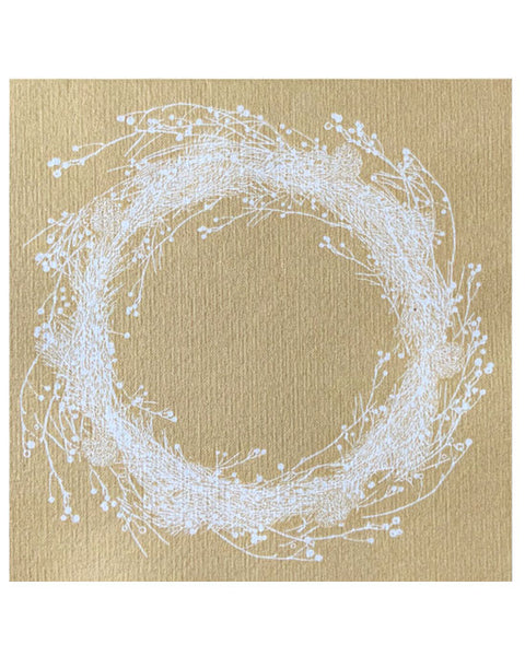 Christmas Paper Napkins 40x40cm Gold Wreath - shopatstocks