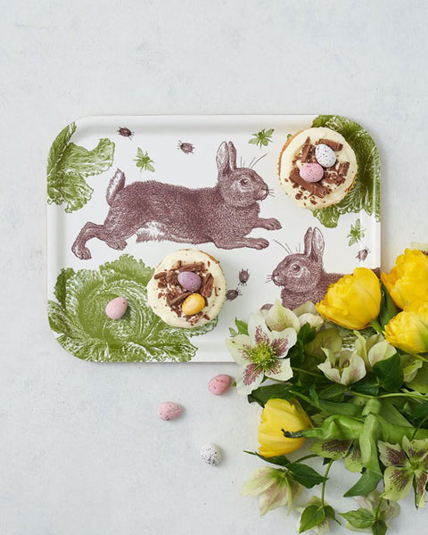 Rabbit & Cabbage Small Tray 27x20cm - shopatstocks