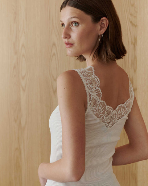 Beatha Lace Top New White