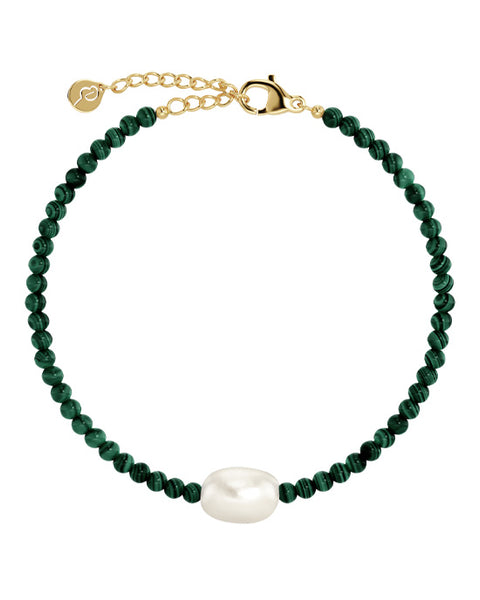 Beach Pearls Bracelet Green Gold