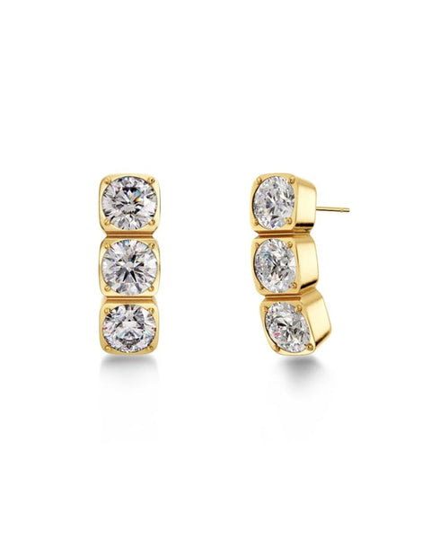 Gemma Studs Triple Gold