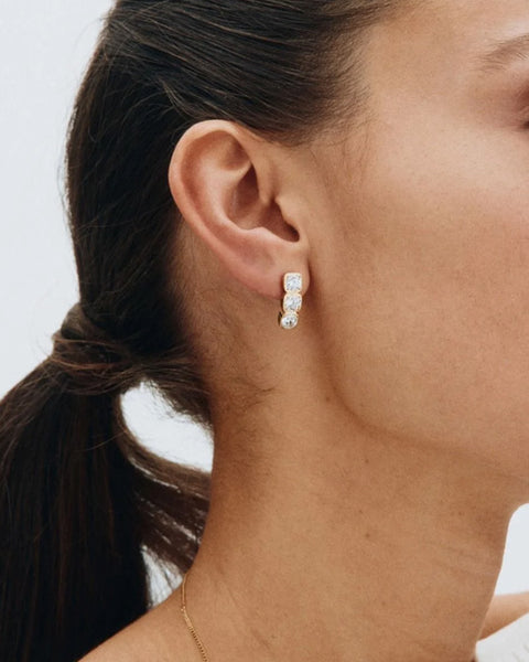 Gemma Studs Triple Gold