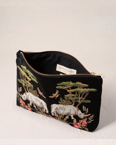 Wild Rhino Velvet Everyday Pouch Charcoal - shopatstocks