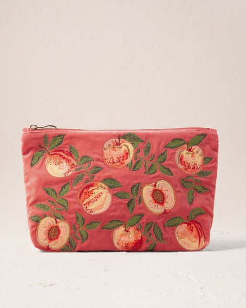 Summer Peach Velvet Everyday Pouch Spiced Coral
