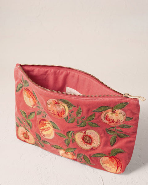 Summer Peach Velvet Everyday Pouch Spiced Coral