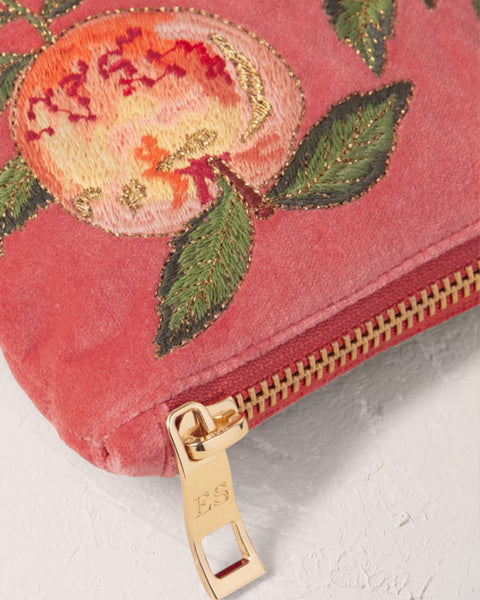 Summer Peach Velvet Everyday Pouch Spiced Coral