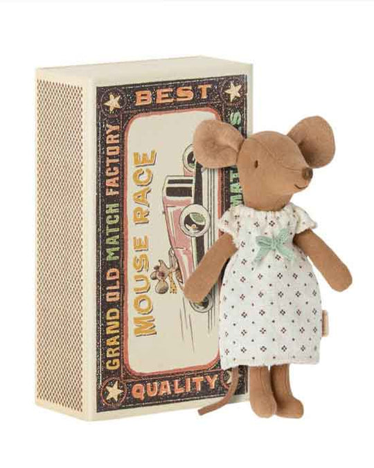 Big Sister Mouse In Matchbox, cream nightgown