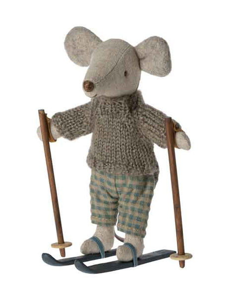 Maileg Winter Mouse with Ski Set Big Brother