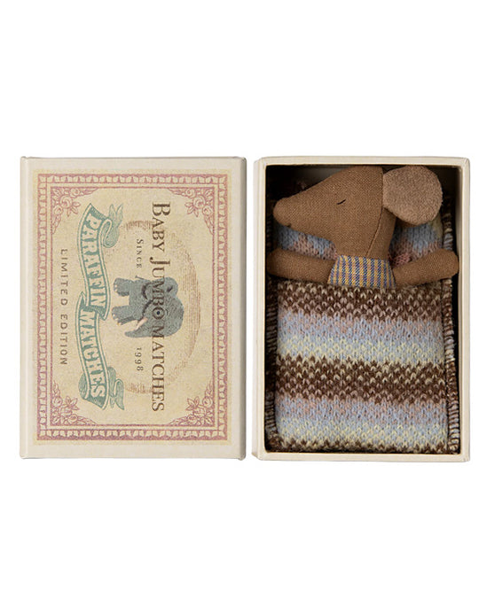 Sleepy wakey baby mouse in matchbox - Rose