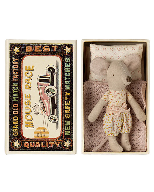 Little sister mouse in matchbox