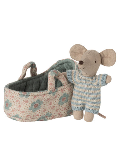Baby mouse in carry cot - Blue