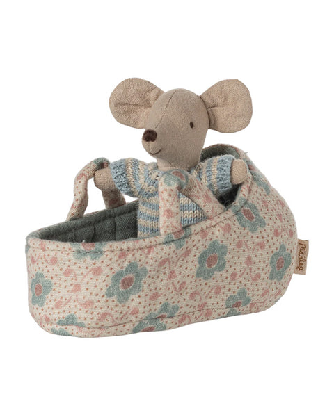 Baby mouse in carry cot - Blue