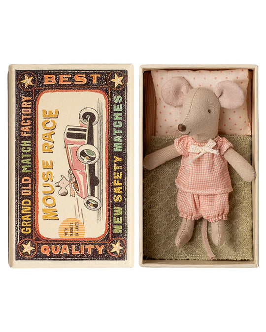 Maileg Little sister mouse in matchbox
