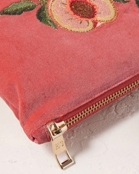 Summer Peach Velvet Mini Pouch Spiced Coral