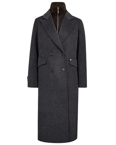 Alva Loisa Mock Neck Coat Antracite