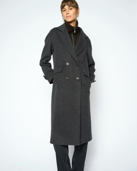 Alva Loisa Mock Neck Coat Antracite