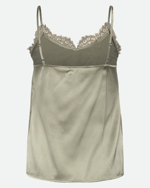 Jade Silk Strap Lace Top Seagrass