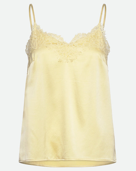 Jade Silk Top Pastel Yellow