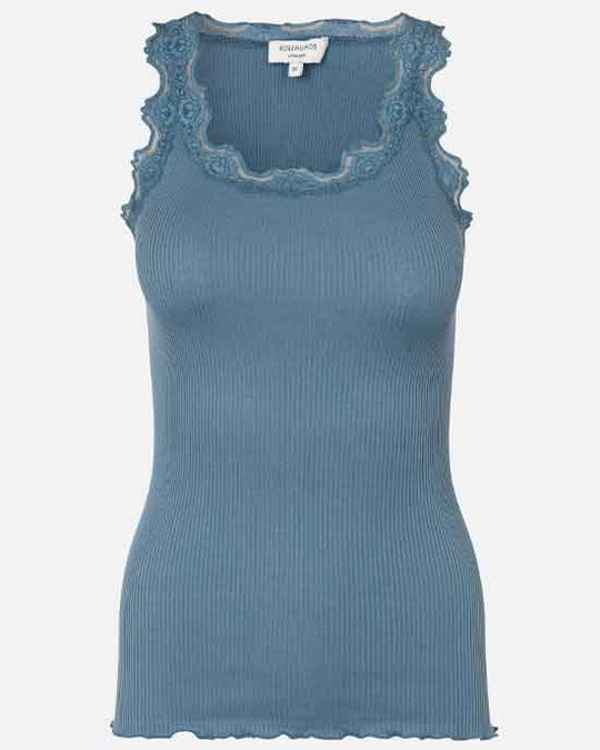 Classic silk top Paris Blue