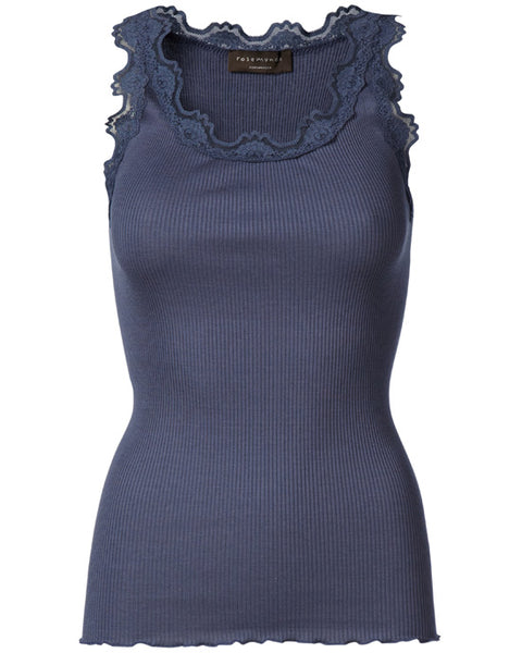 Classic silk top True Navy