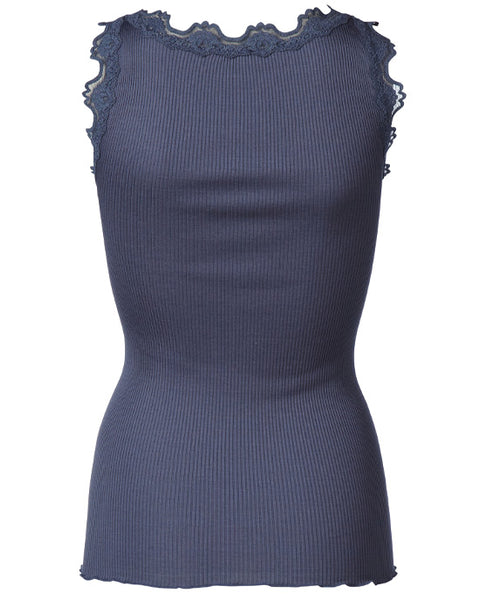 Classic silk top True Navy