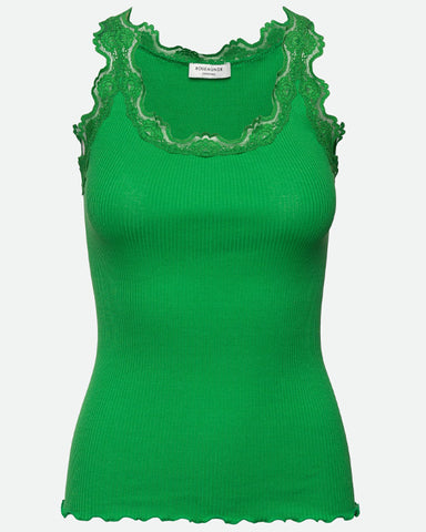 Classic silk top Bright Green