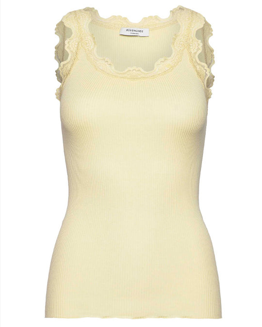 Classic Silk Top Pastel Yellow