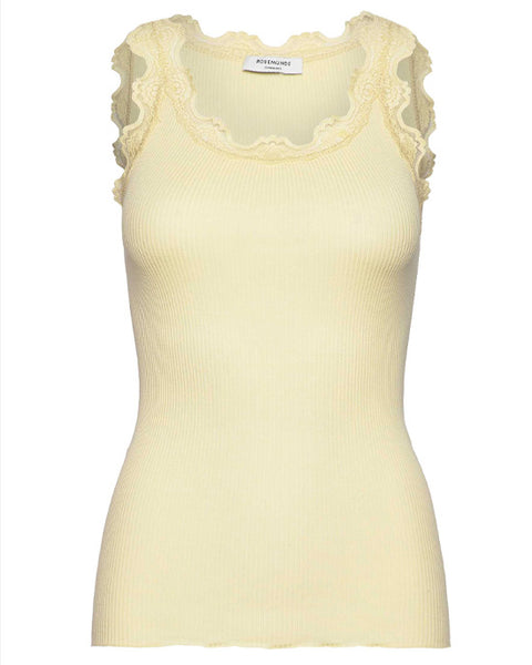 Classic Silk Top Pastel Yellow