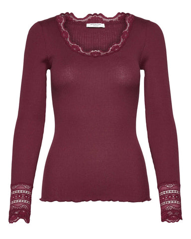 Silk Top Long Sleeve Windsor Wine
