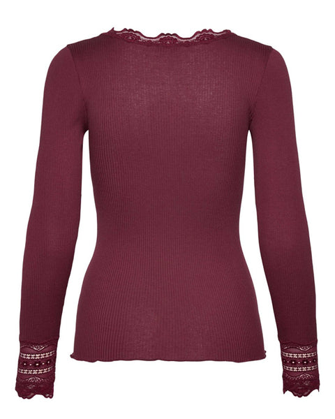 Silk Top Long Sleeve Windsor Wine