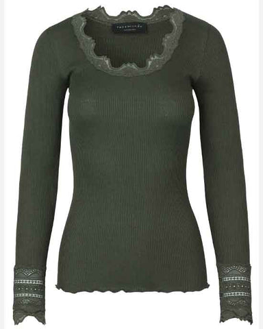 Top w Lace Olive Night