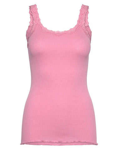 Silk Deep Back Lace Top Sea Pink - shopatstocks