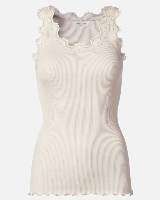 Babette Classic silk top w Lace Soft Powder