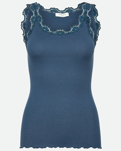 Classic Silk Top Dark Denim