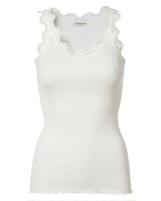 Classic silk top w Lace New White - shopatstocks