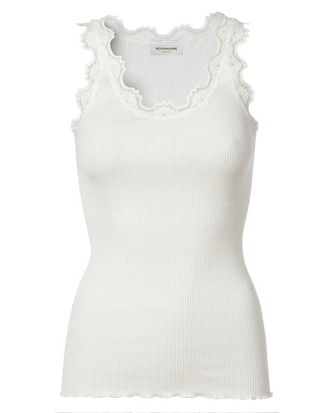 Classic silk top w Lace New White - shopatstocks