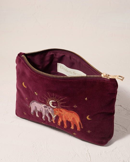 Enchanted Elephant Ruby Velvet Mini Pouch