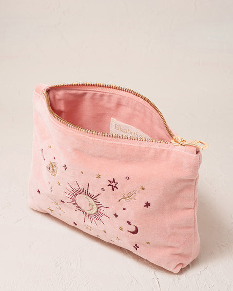 Boho Mysticism Mini Velvet Pouch Pale Pink