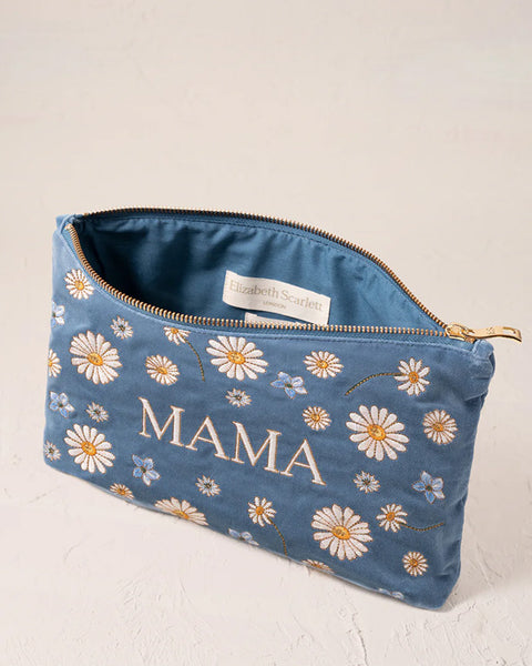 Daisy Dream Mama Velvet Everyday Pouch Dusky Blue - shopatstocks