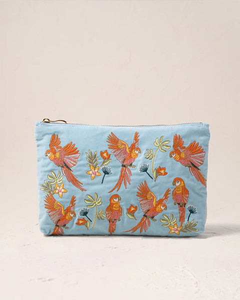 Flying Parrots French Blue Velvet Everyday