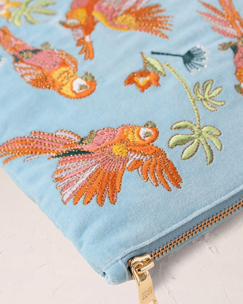 Flying Parrots French Blue Velvet Everyday